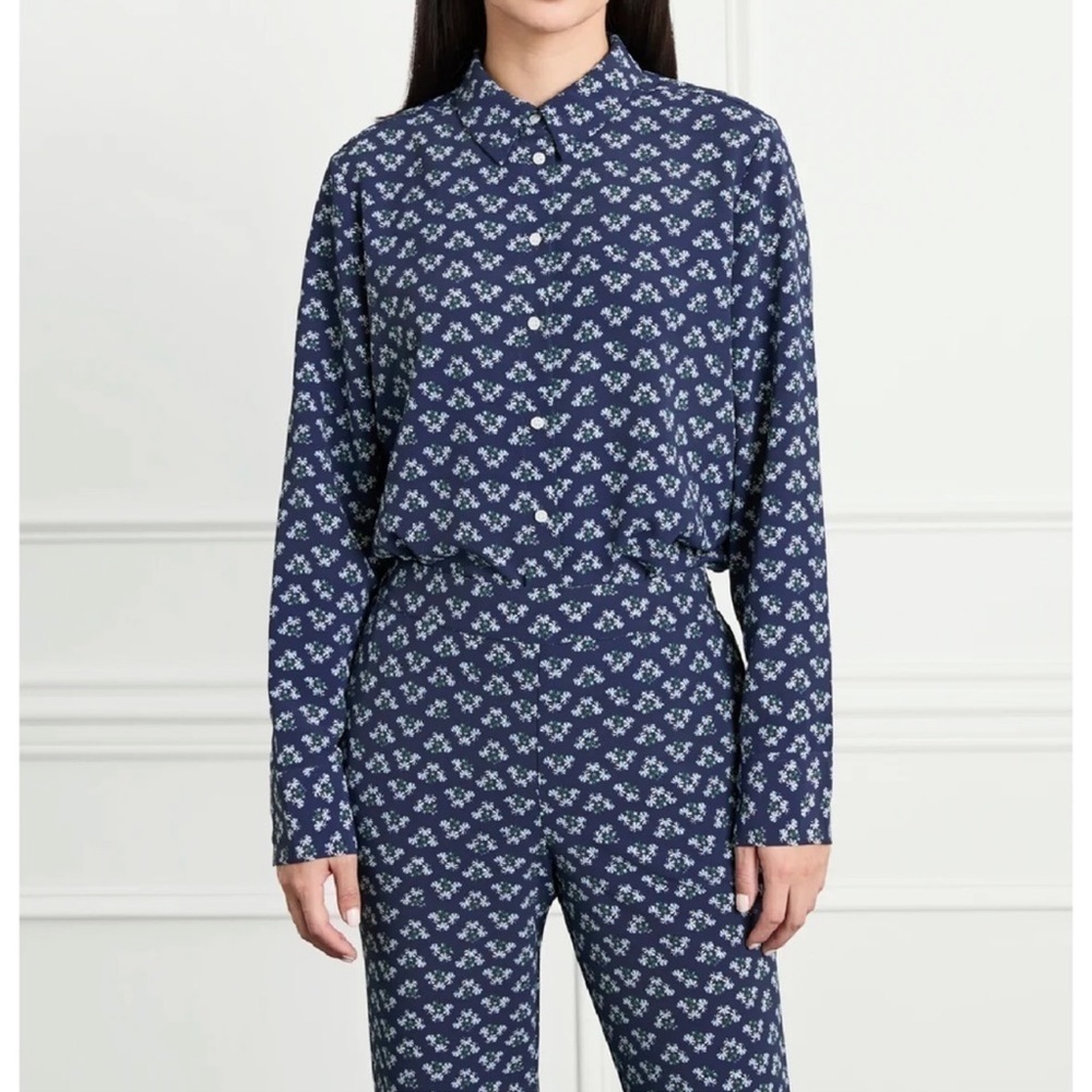 NWT Hill House Home James Shirt in Navy Posy